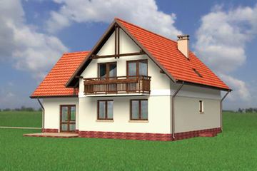  Projekt domu Cykada (129) (KRD1037) - projekt domu parterowego z poddaszem - Zdjęcie 3