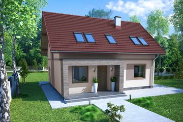  Projekt domu w Kansas (KRN1074) - projekt domu parterowego z poddaszem - Zdjęcie 1