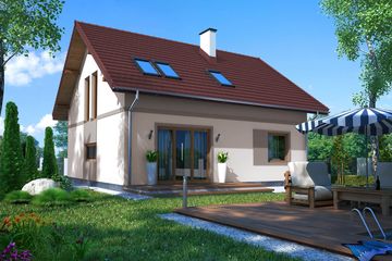  Projekt domu w Kansas (KRN1074) - projekt domu parterowego z poddaszem - Zdjęcie 2