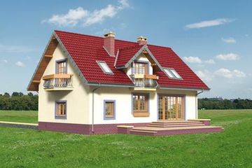  Projekt domu Fiona Polo - murowana – beton komórkowy (KRD1987) - projekt domu parterowego z poddaszem - Zdjęcie 4