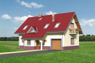  Projekt domu Fiona Polo - murowana – beton komórkowy (KRD1987) - projekt domu parterowego z poddaszem - Zdjęcie 5