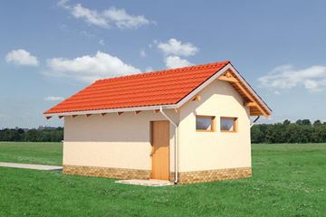 Projekt garażu 33 (838) - parterowy dom o powierzchni 20,30 m², dach dwuspadowy - ujęcie 2