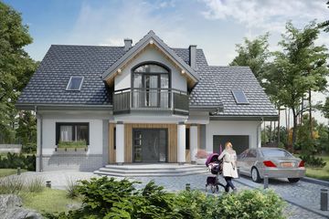  Projekt domu Heliodor As G1 (1403) (KRD2560) - projekt domu parterowego z poddaszem - Zdjęcie 2