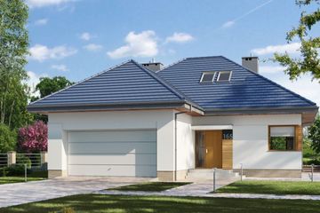  Projekt domu E-165 (WAX1068) - projekt domu parterowego z poddaszem - Zdjęcie 1