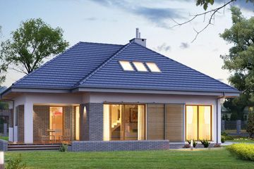  Projekt domu E-168 (WAX1072) - projekt domu parterowego z poddaszem - Zdjęcie 2