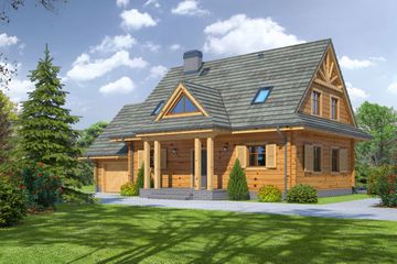  Projekt domu Podhalański dw-01 (KRP1783) - projekt domu parterowego z poddaszem - Zdjęcie 1