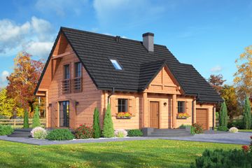  Projekt domu Cisna 5g dw (KRP1784) - projekt domu parterowego z poddaszem - Zdjęcie 1