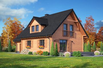  Projekt domu Cisna 5g dw (KRP1784) - projekt domu parterowego z poddaszem - Zdjęcie 2