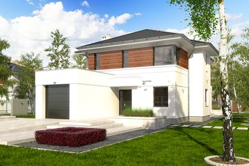  Projekt domu Modest z garażem 1-st. [A] (WRF1620) - projekt domu z pełnym piętrem - Zdjęcie 1