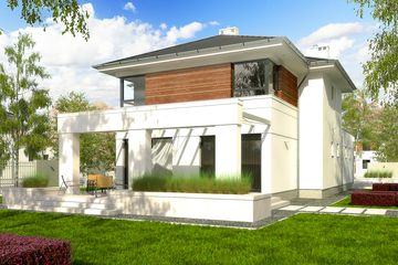  Projekt domu Modest z garażem 1-st. [A] (WRF1620) - projekt domu z pełnym piętrem - Zdjęcie 2