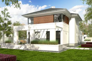  Projekt domu Modest z garażem 1-st. [A] (WRF1620) - projekt domu z pełnym piętrem - Zdjęcie 3