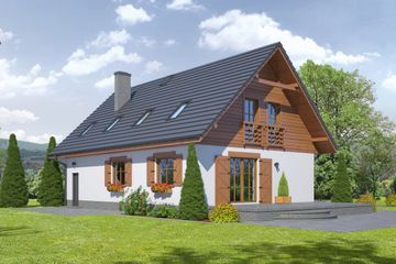  Projekt domu Cisna m11 (KRP1785) - projekt domu parterowego z poddaszem - Zdjęcie 2