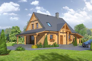  Projekt domu Cisna 3g dw (KRP1786) - projekt domu parterowego z poddaszem - Zdjęcie 1