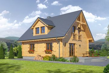  Projekt domu Cisna dw (KRP1788) - projekt domu parterowego z poddaszem - Zdjęcie 2