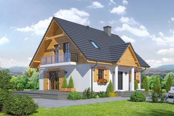  Projekt domu Cisna x (KRP1790) - projekt domu parterowego z poddaszem - Zdjęcie 1