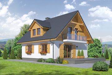  Projekt domu Cisna x (KRP1790) - projekt domu parterowego z poddaszem - Zdjęcie 2