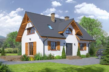  Projekt domu Zawoja mk1x (KRP1791) - projekt domu parterowego z poddaszem - Zdjęcie 1