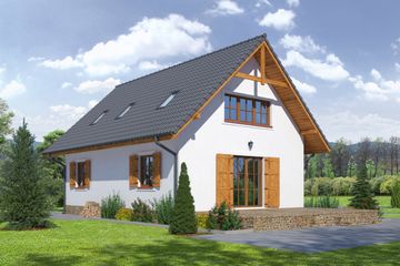  Projekt domu Zawoja mk1x (KRP1791) - projekt domu parterowego z poddaszem - Zdjęcie 2