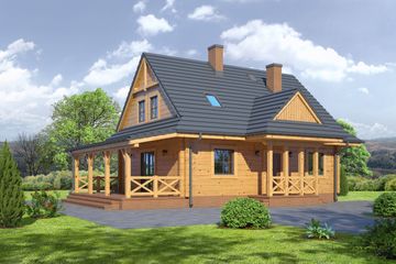  Projekt domu Zawoja dw 3-01 (KRP1793) - projekt domu parterowego z poddaszem - Zdjęcie 1
