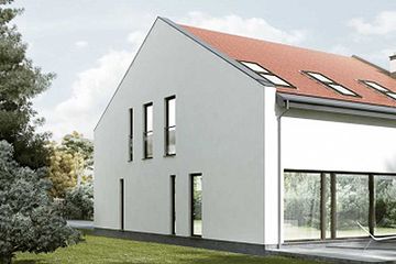 Projekt domu Domo 03C - parterowy z poddaszem dom o powierzchni 133,60 m², dach dwuspadowy - ujęcie 3