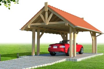  Projekt wiaty garażowej Wiata 1A (WRD2396) - projekt wiaty parterowego - Zdjęcie 1