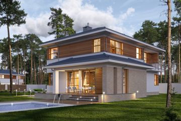  Projekt domu E-166 (WAX1073) - projekt domu z pełnym piętrem - Zdjęcie 2