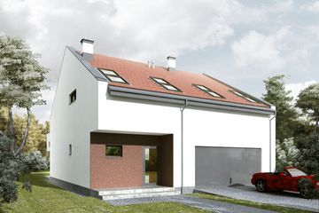 Projekt domu Domo 03C - parterowy z poddaszem dom o powierzchni 133,60 m², dach dwuspadowy - ujęcie 4