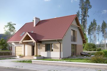  Projekt domu Orzech 2 (BSA2070) - projekt domu parterowego z poddaszem - Zdjęcie 1