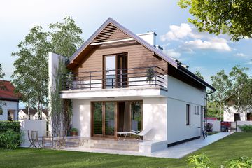  Projekt domu Koliber 4 (BSA2072) - projekt domu parterowego z poddaszem - Zdjęcie 2
