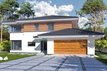  Projekt domu Boss B2 poszerzony (WRD2402) - projekt domu z pełnym piętrem - Zdjęcie 1