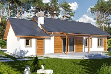  Projekt domu Nina 2 nova wersja C 37st. PLUS paliwo stałe (WRD2405) - projekt domu parterowego - Zdjęcie 2