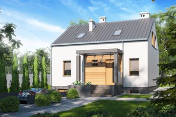  Projekt domu D98B - Dorota B (WAI1388) - projekt domu parterowego z poddaszem - Zdjęcie 1