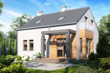  Projekt domu D98B - Dorota B (WAI1388) - projekt domu parterowego z poddaszem - Zdjęcie 2