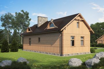 Projekt domu D215 - parterowy dom o powierzchni 66,91 m², dach dwuspadowy - ujęcie 2