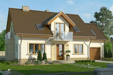  Projekt domu Enklawa 2 (WRN1289) - projekt domu parterowego z poddaszem - Zdjęcie 1