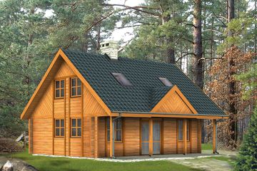  Projekt domu letniskowego Krasnal (letniskowy) (BSB1065) - projekt domu letniskowego parterowego z poddaszem - Zdjęcie 2