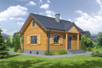  Projekt domu letniskowego Hoczew mała 9 dws (KRP1798) - projekt domu letniskowego parterowego - Zdjęcie 1