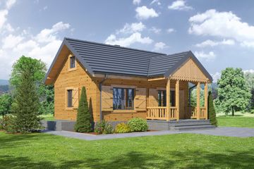  Projekt domu letniskowego Hoczew mała 9 dws (KRP1798) - projekt domu letniskowego parterowego - Zdjęcie 2