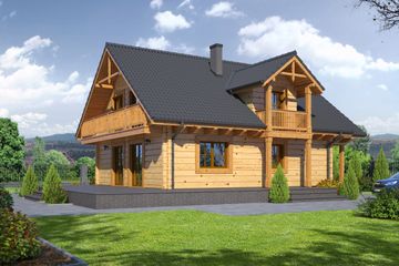  Projekt domu Osina duża 51dw (KRP1799) - projekt domu parterowego z poddaszem - Zdjęcie 1
