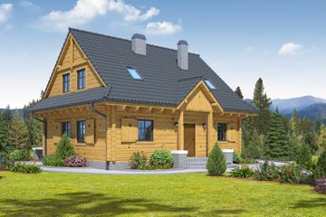  Projekt domu Brzeg średni dw-01 (KRP1801) - projekt domu parterowego z poddaszem - Zdjęcie 1