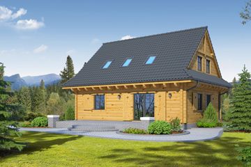  Projekt domu Brzeg średni dw-01 (KRP1801) - projekt domu parterowego z poddaszem - Zdjęcie 2