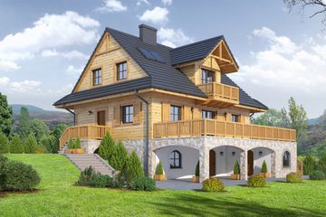  Projekt domu Jaworzynka dws 4 (KRP1802) - projekt domu parterowego z poddaszem - Zdjęcie 1