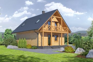  Projekt domu Zawoja 3x dws (KRP1806) - projekt domu parterowego z poddaszem - Zdjęcie 2