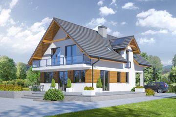 Projekt domu Barlinek 35-01 (KRP1808) - projekt domu parterowego z poddaszem - Zdjęcie 1