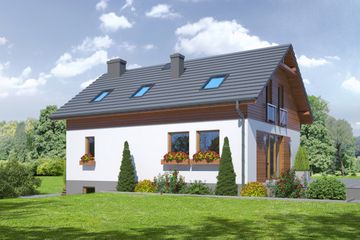  Projekt domu Działoszyce 9 (KRP1814) - projekt domu parterowego z poddaszem - Zdjęcie 2