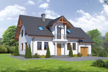  Projekt domu Mirów 44-01 (KRP1816) - projekt domu parterowego z poddaszem - Zdjęcie 1