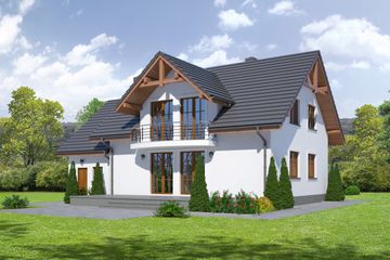  Projekt domu Mirów 44-01 (KRP1816) - projekt domu parterowego z poddaszem - Zdjęcie 2