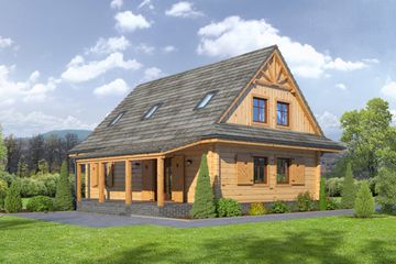  Projekt domu Jurgów średni 5 dw (KRP1818) - projekt domu parterowego z poddaszem - Zdjęcie 2