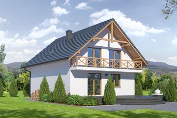  Projekt domu Jaworze p-01 (KRP1821) - projekt domu parterowego z poddaszem - Zdjęcie 2