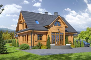  Projekt domu Brzostek dw-01 (KRP1823) - projekt domu parterowego z poddaszem - Zdjęcie 1